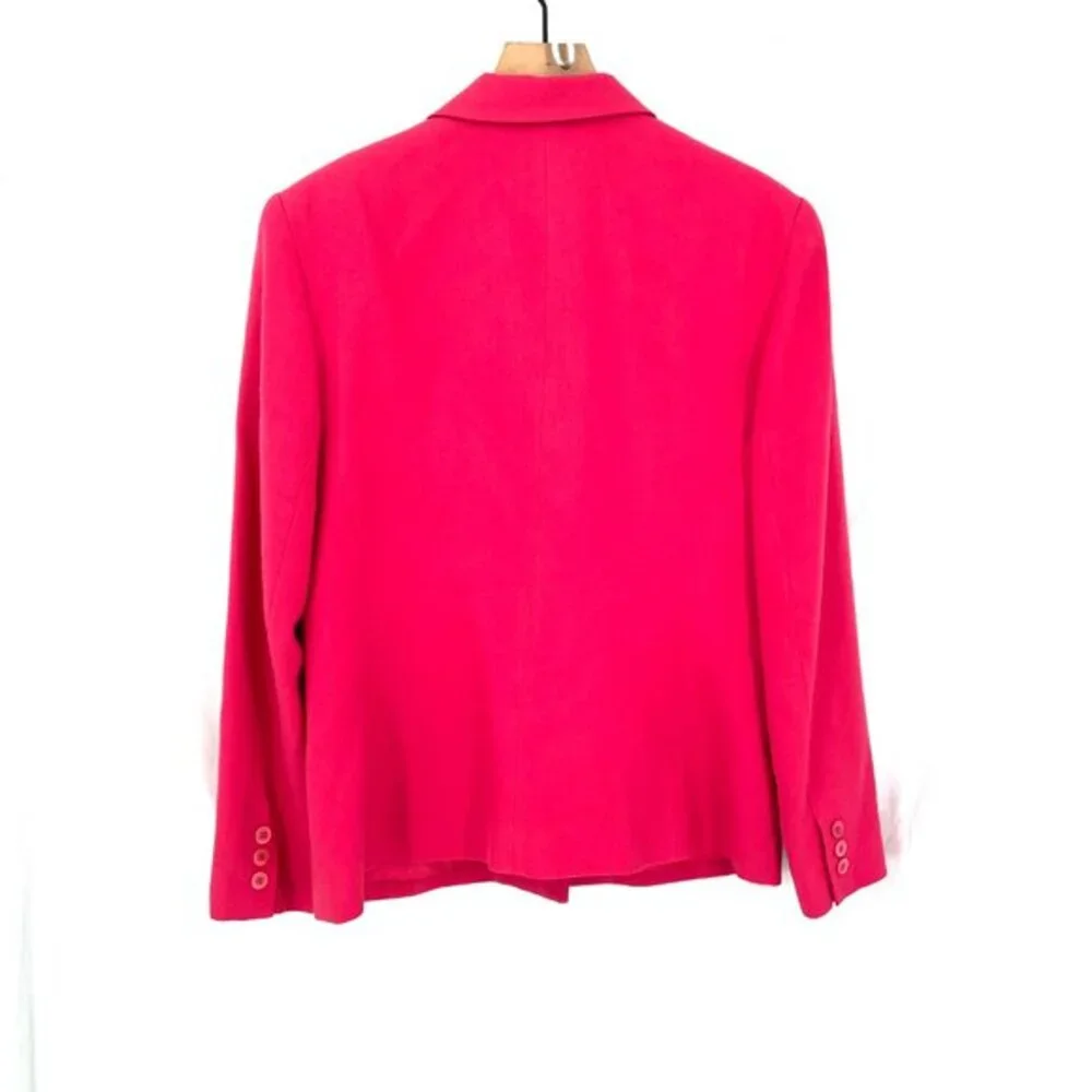 Vintage Talbots worsted‎ wool bubble gum pink 4 button blazer jacket career 10